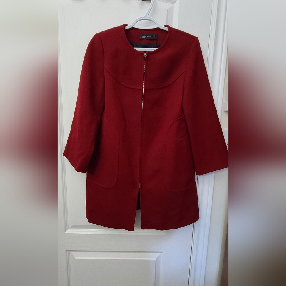 Red Zara Woman Blazer/Jacket - Picture 2 of 9